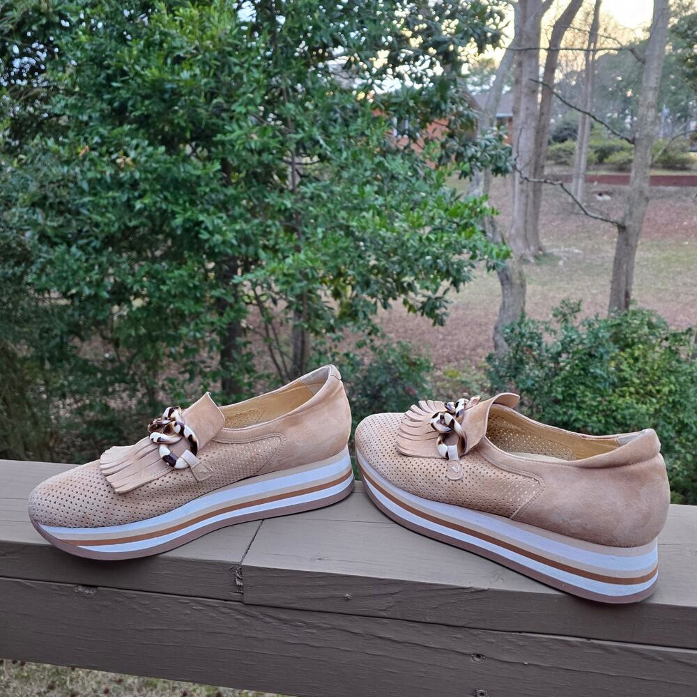 SoftWaves Cadie Platform Loafers EU41 US 11 Tan Suede Chain Flatform Sneakers - Picture 14 of 14
